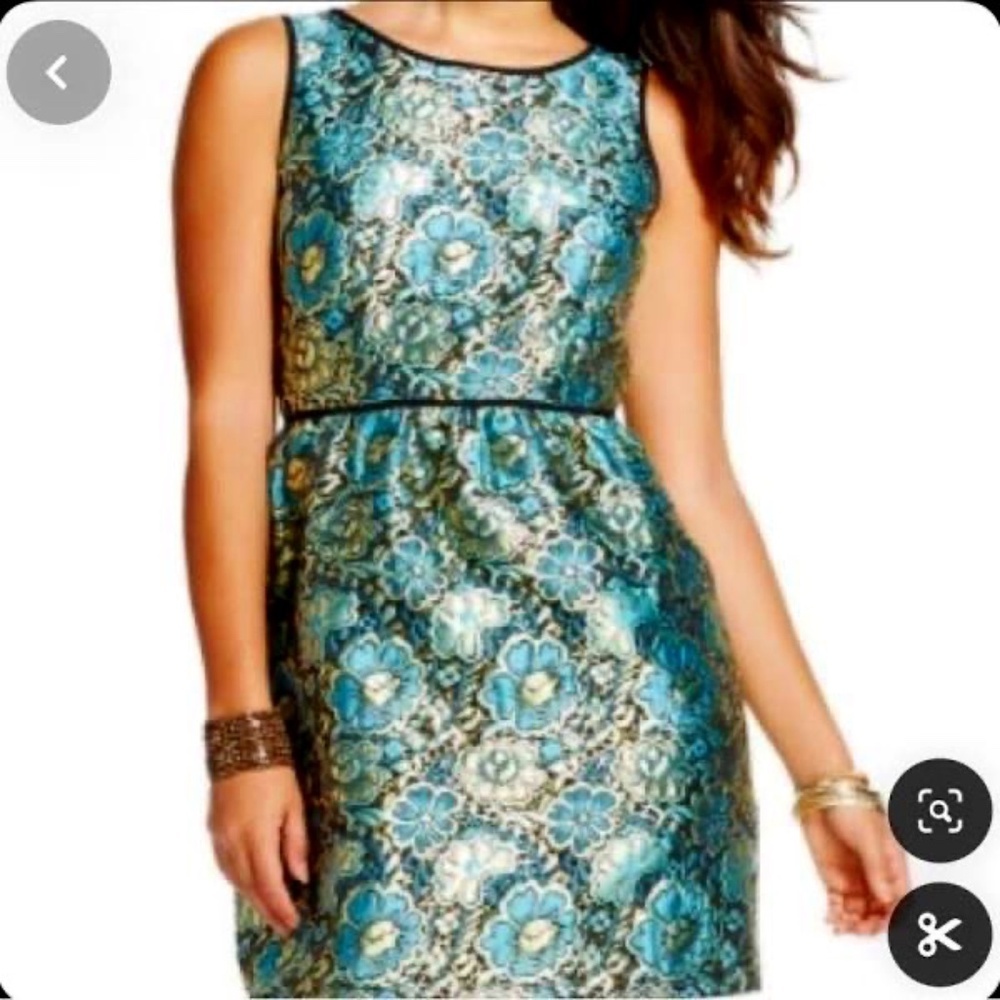 EUC Exhilaration Metallic Floral Sleeveless Mini Dress Size XXL